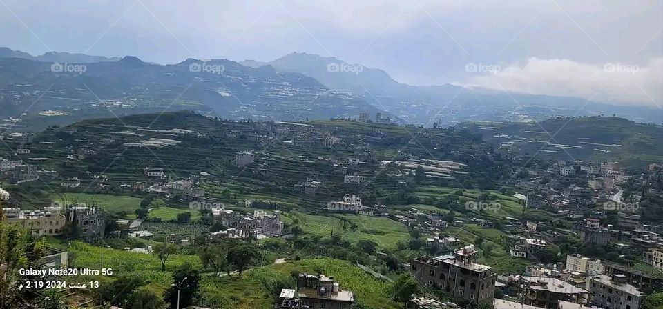 Glory be to God, the magnificent and picturesque view and the natural green trees are a view that is nothing more wonderful than it