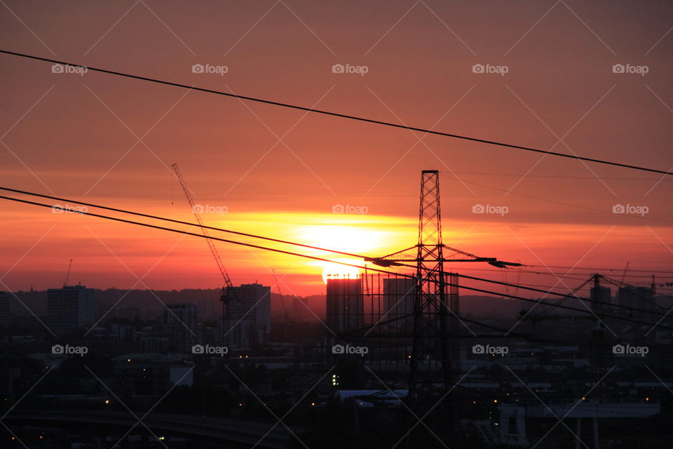 cableway sunset