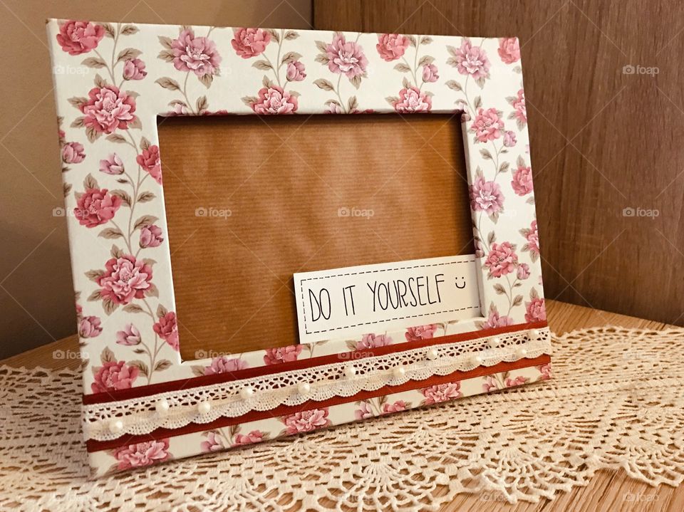 Handmade cardboard picture frame 