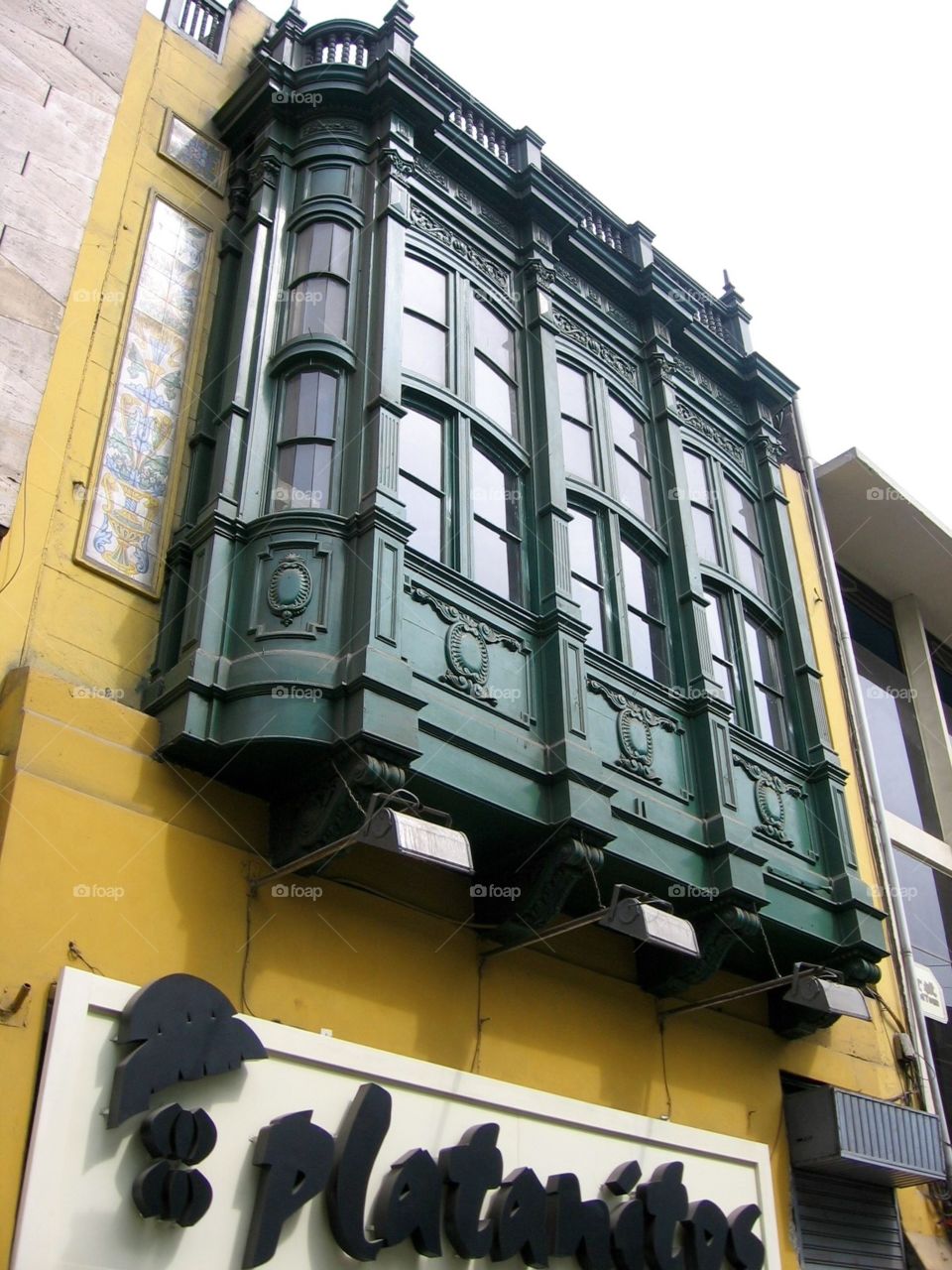 Window of Buenos Aires. Yellow Building