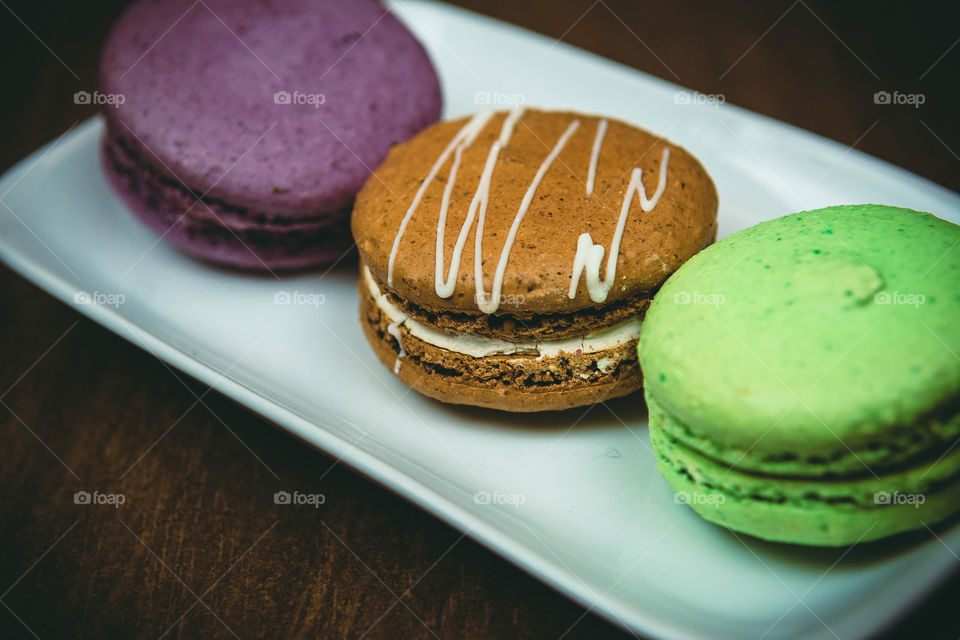 Close-up of macaroons