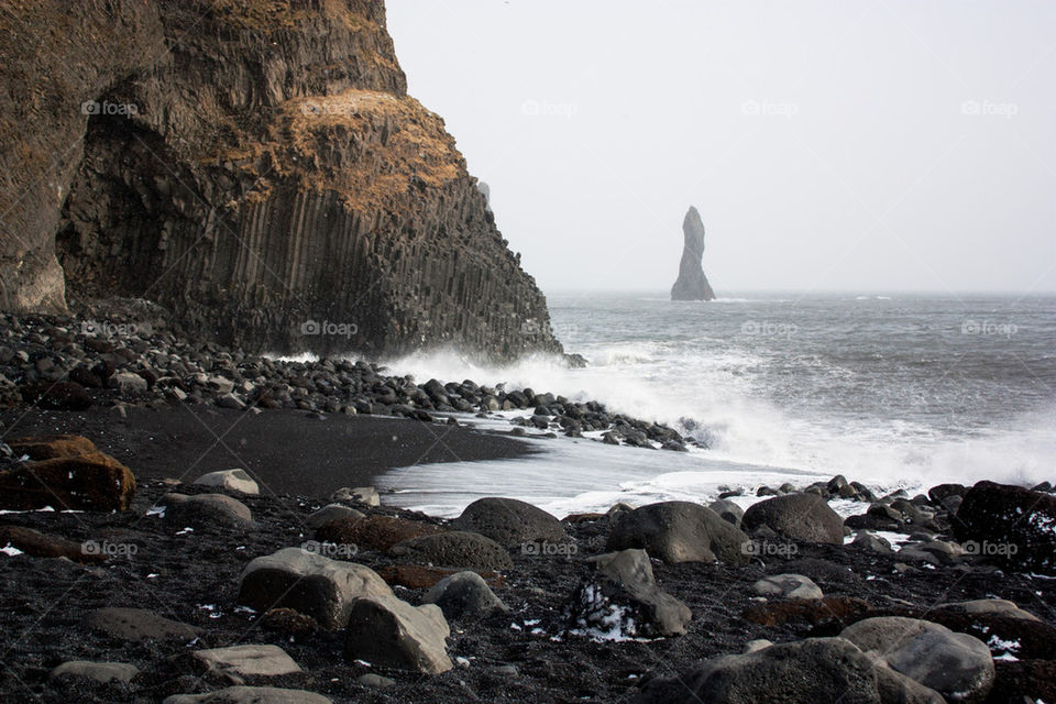 View of Reynisfjara beach, iceland