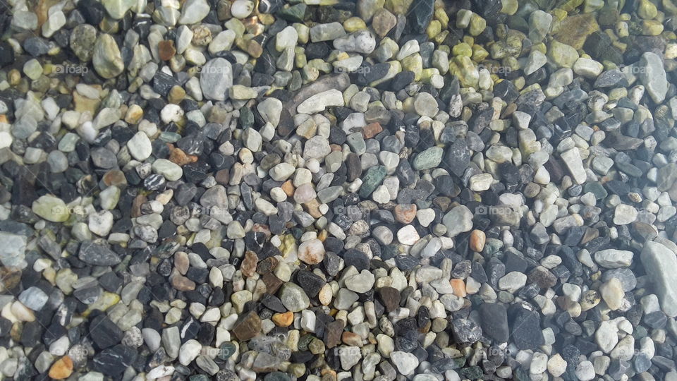 gravel in water