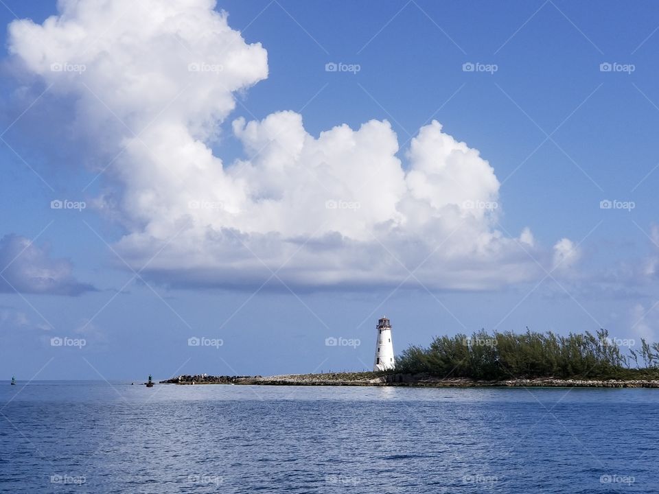 Island lighthouse in Bahamas