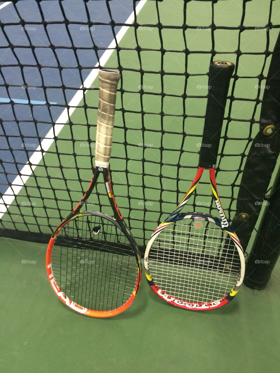 At rest. Racquets
