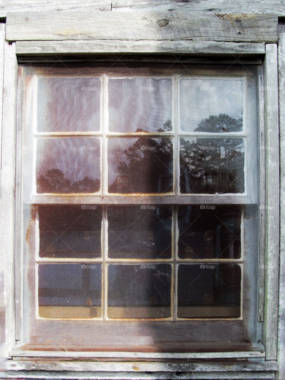 Old cabin window. Old cabin window