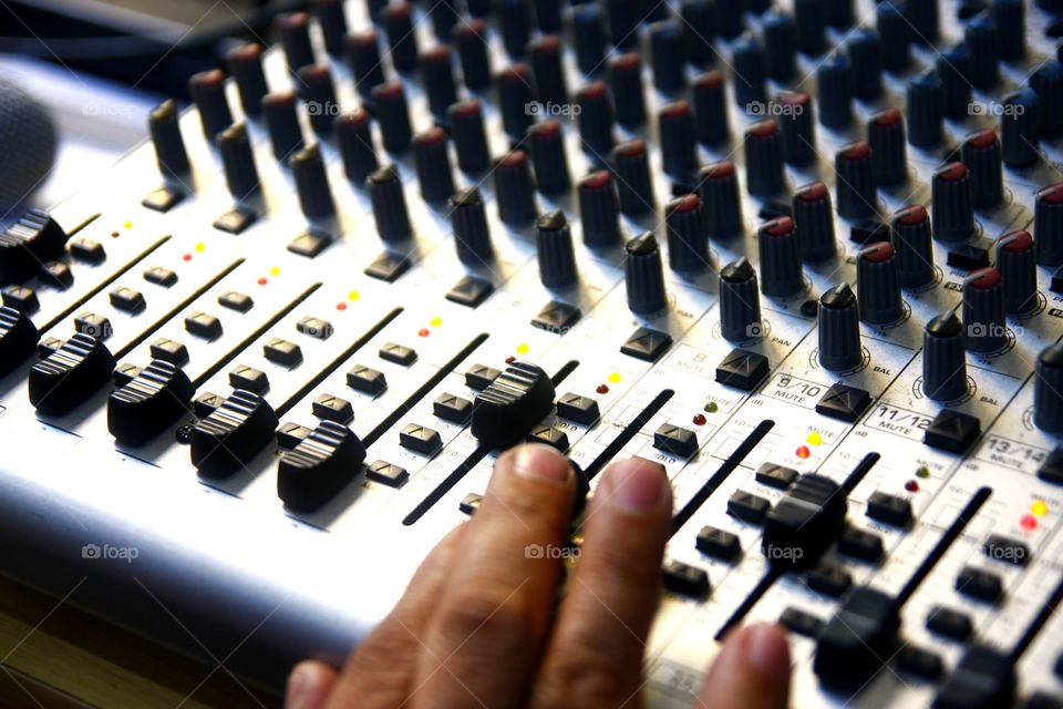 sound mixer of a recording studio