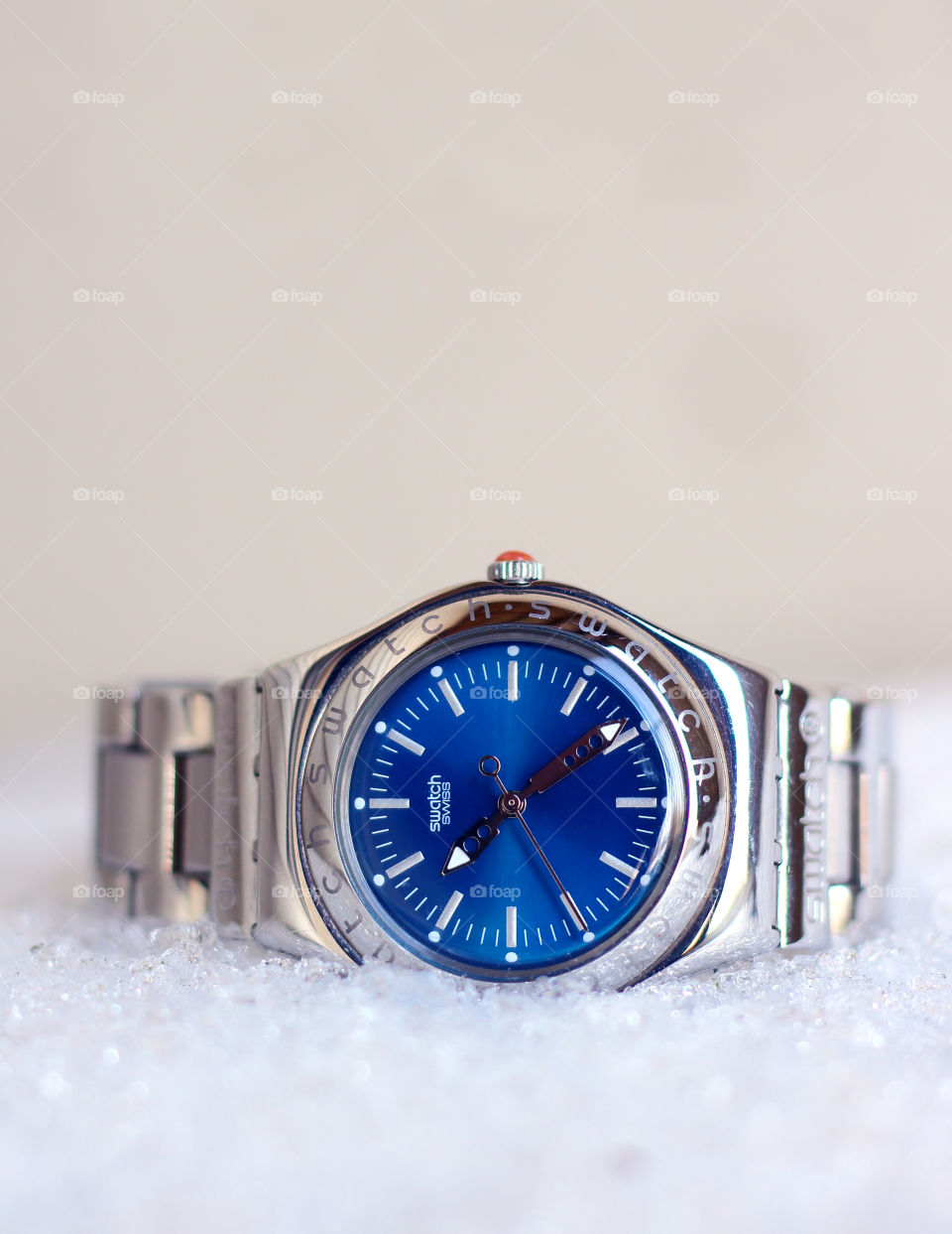 Swatch ladies wrist watch with blue dial