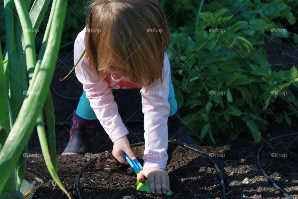 toddler gardening