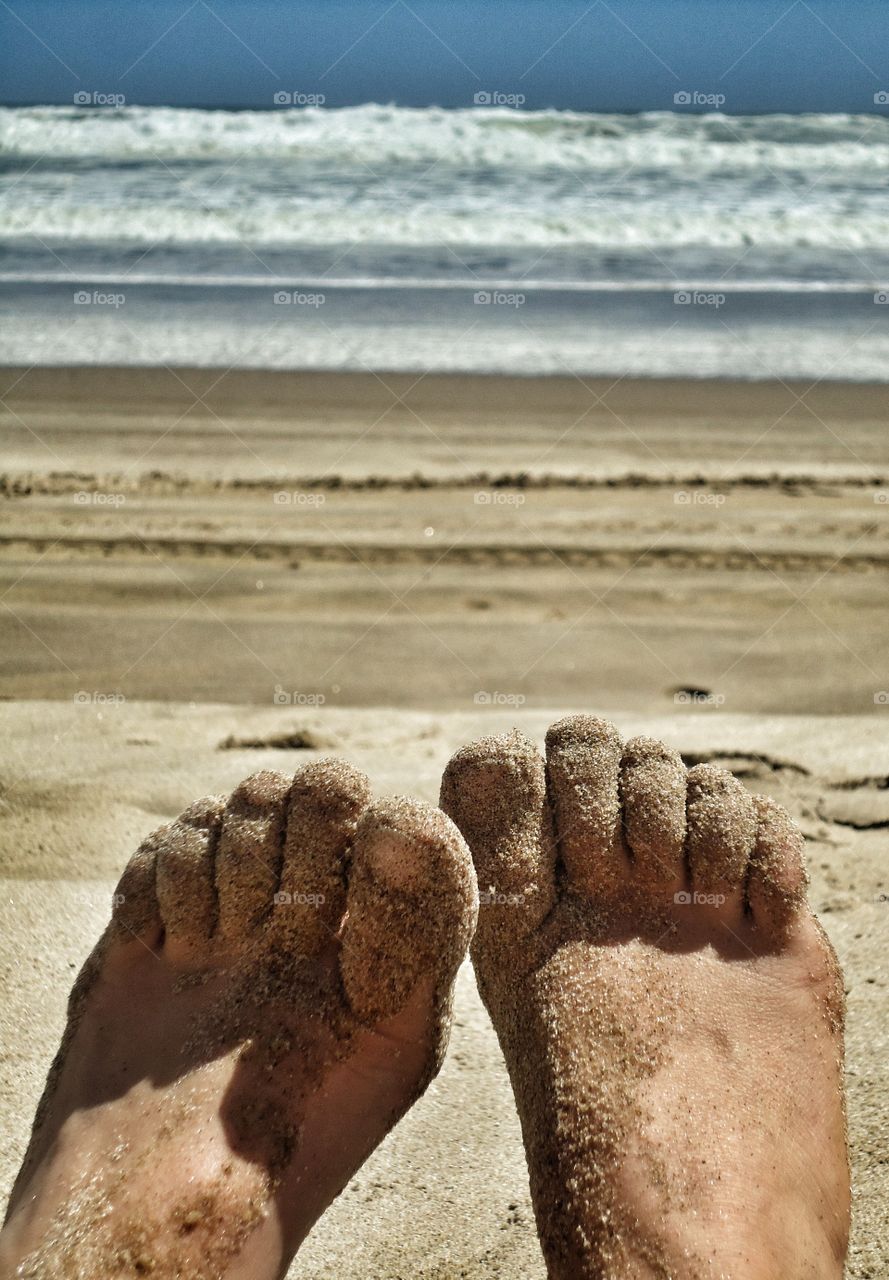 Sandy toes at the beach