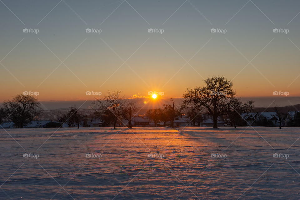 sunrise in winter