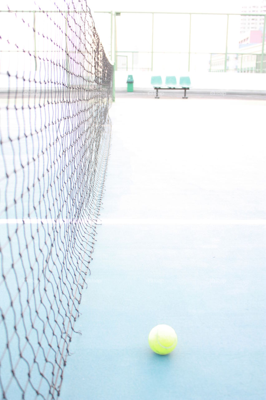 Ball on tennis court. Ball on tennis court