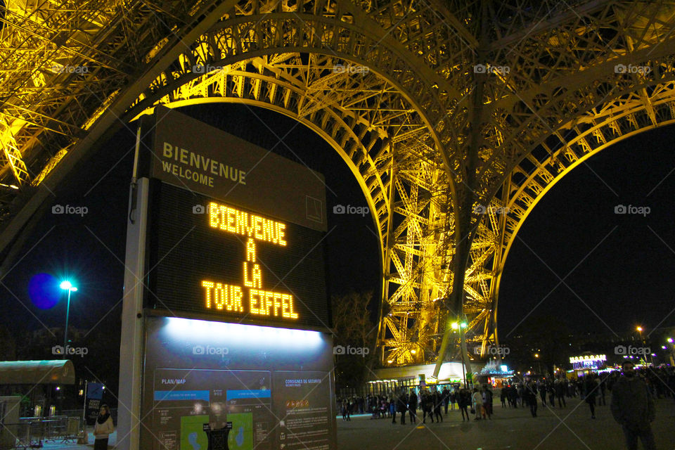 Led panel under the Eiffel tower