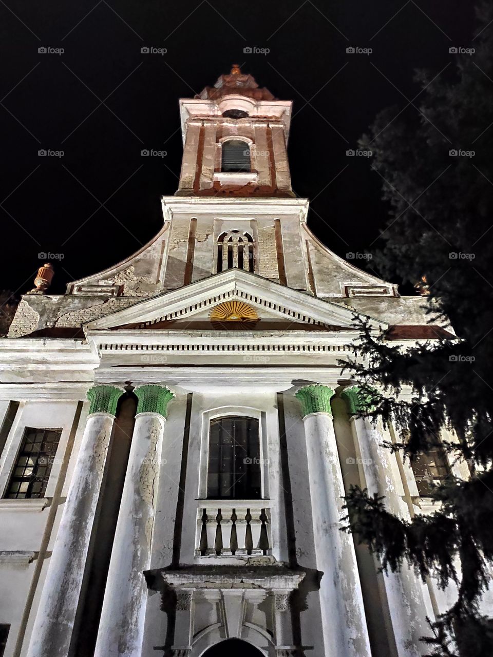 Vrbas Serbia Protestant Church front white facade