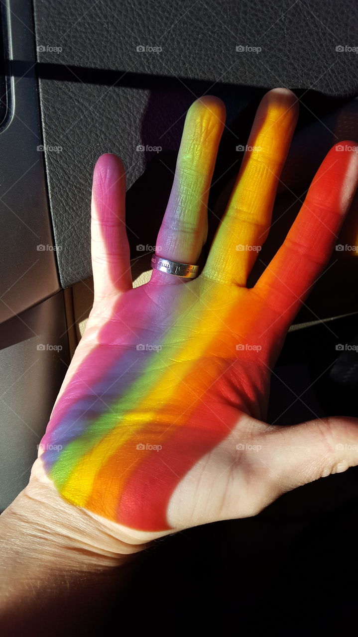 Rainbow hand