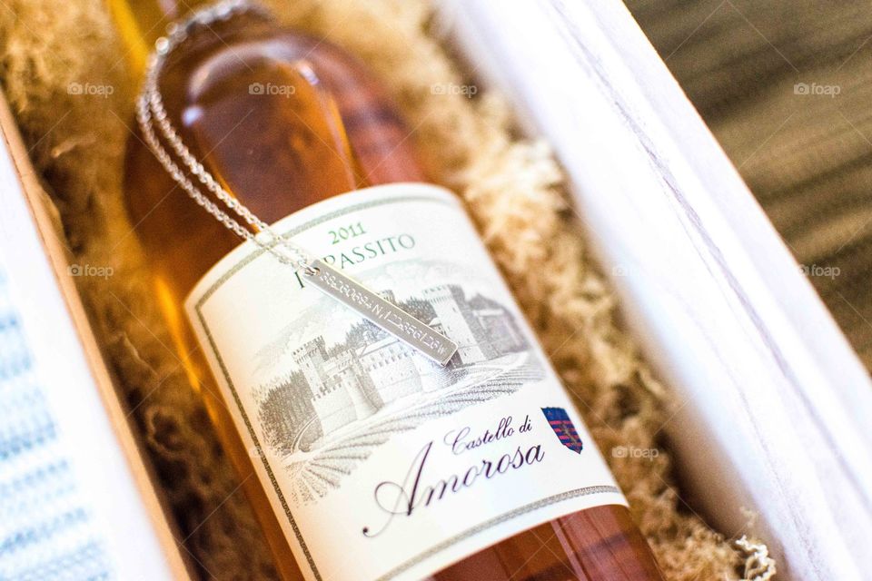 Reserve wine and necklace