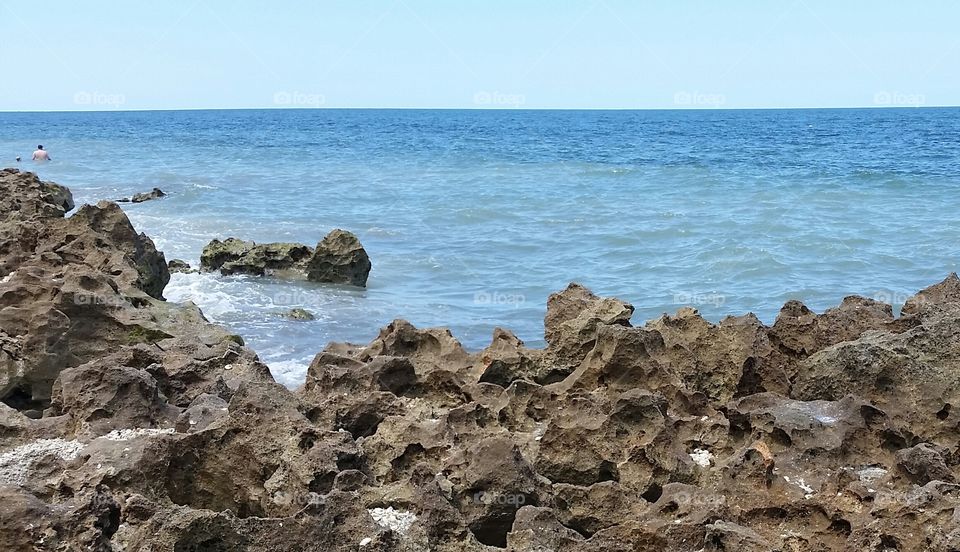 Seashore, Water, Sea, Ocean, Rock