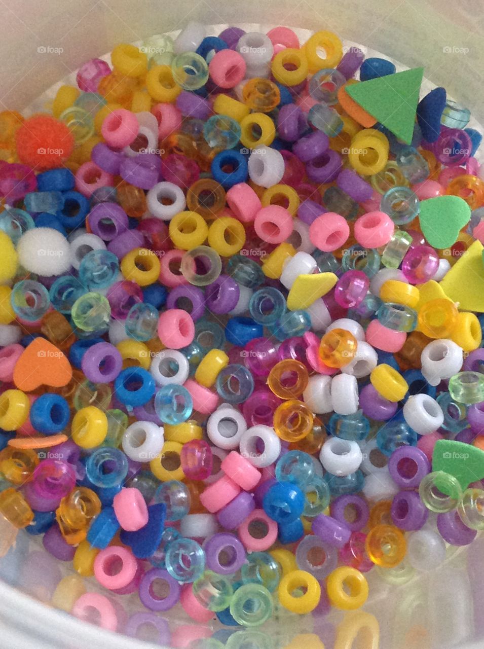 Colorful beads for arts and crafts supplies. 