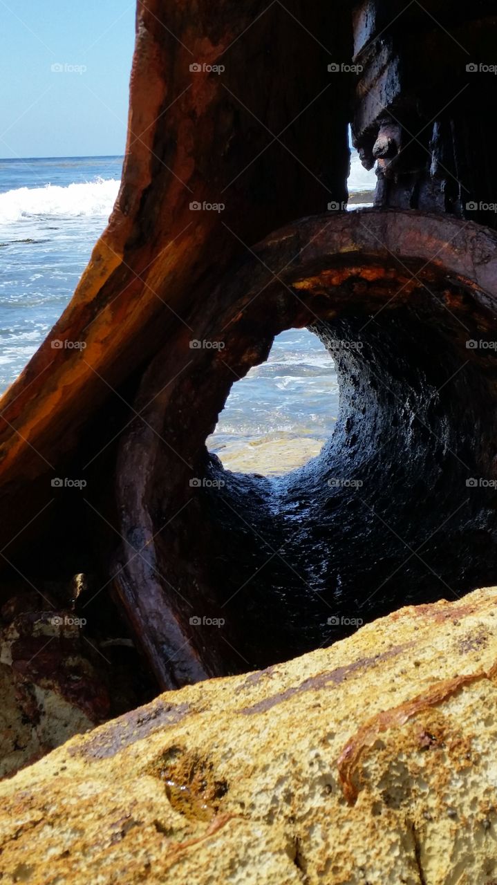 SS Dominator shipwreck remains. SS Dominator shipwreck remains, Palos Verdes Cove
