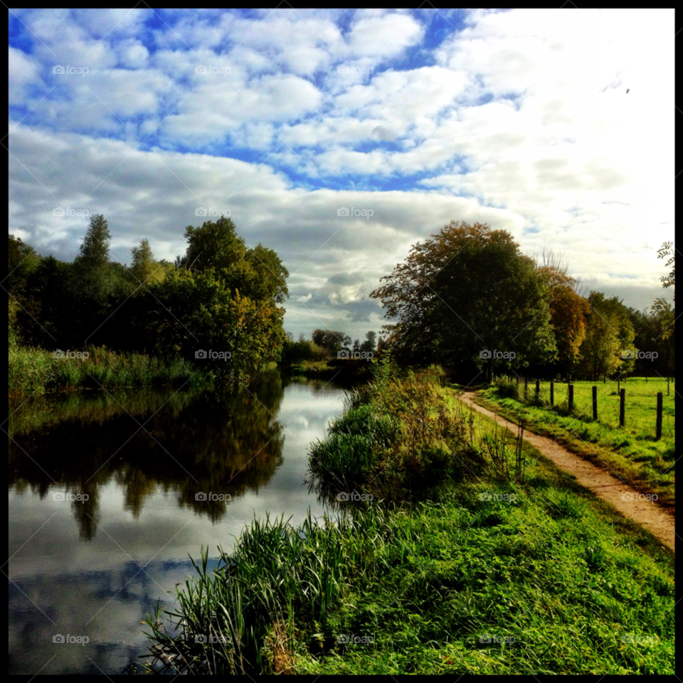 landscape sky meadow water by photosteron