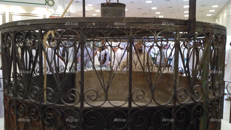 Zam-zam well fence used to be at the Saudi Arabia kiswah museum