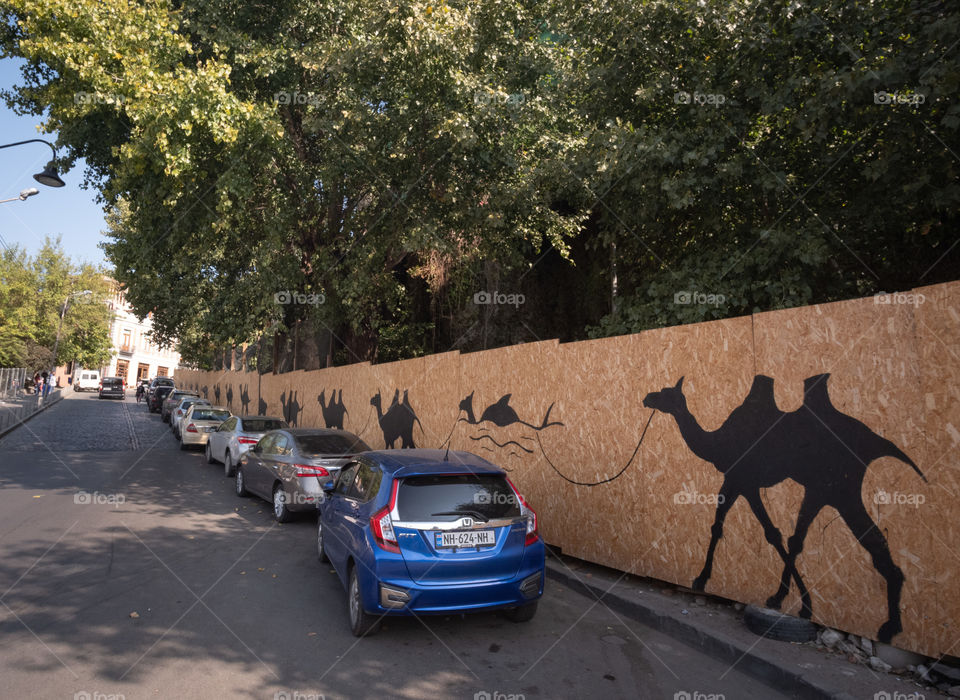 Cute wall art of parking area