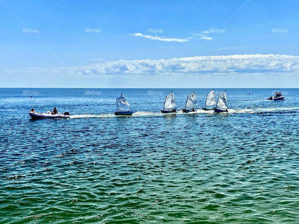 Sailboats in tow #2, Bass River, Cape Cod, July 2021