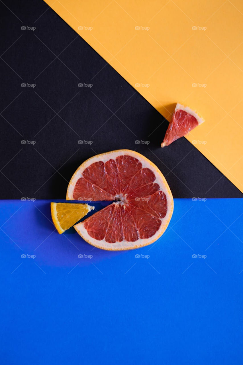 Grapefruit and orange