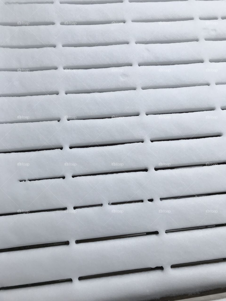 A snowy deck