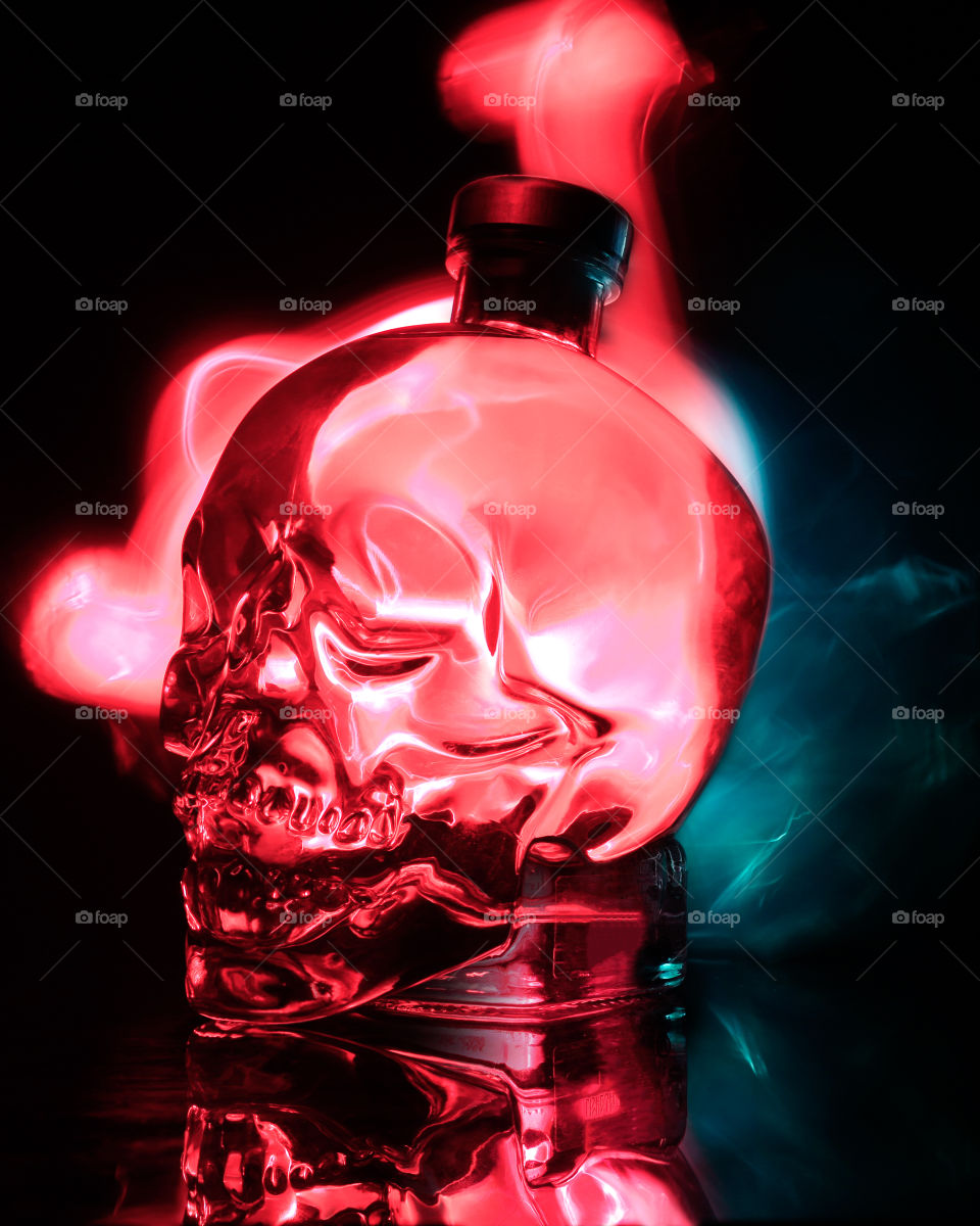 Crystal Head Vodka lightpainting photography I made with long exposure