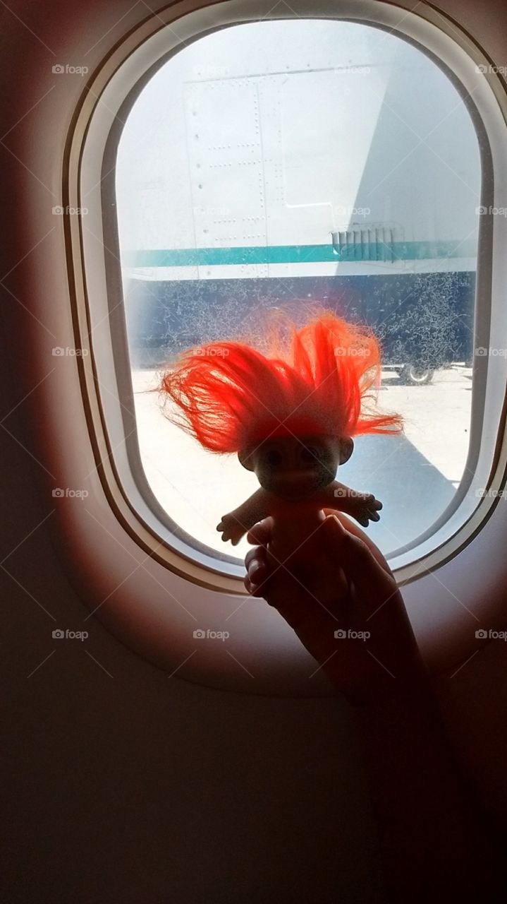 traveling troll on plane