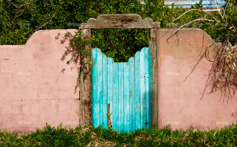 Rustic Turquoise Garden Door
