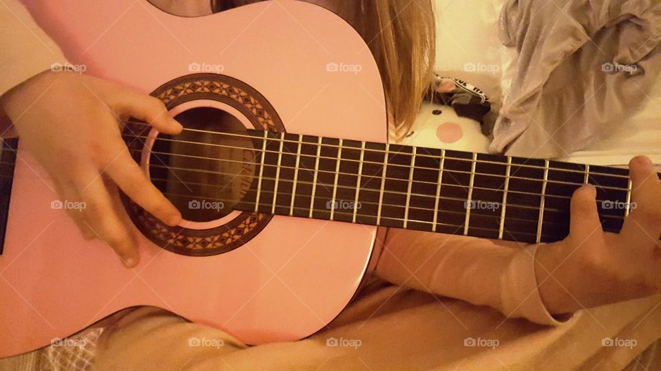 Pink guitar