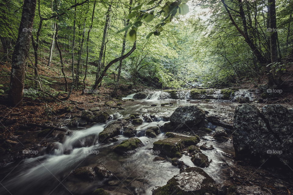 Ulu-Uzen river with Djur-djur waterfall in Crimea