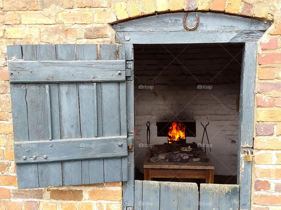 fireplace in the woods