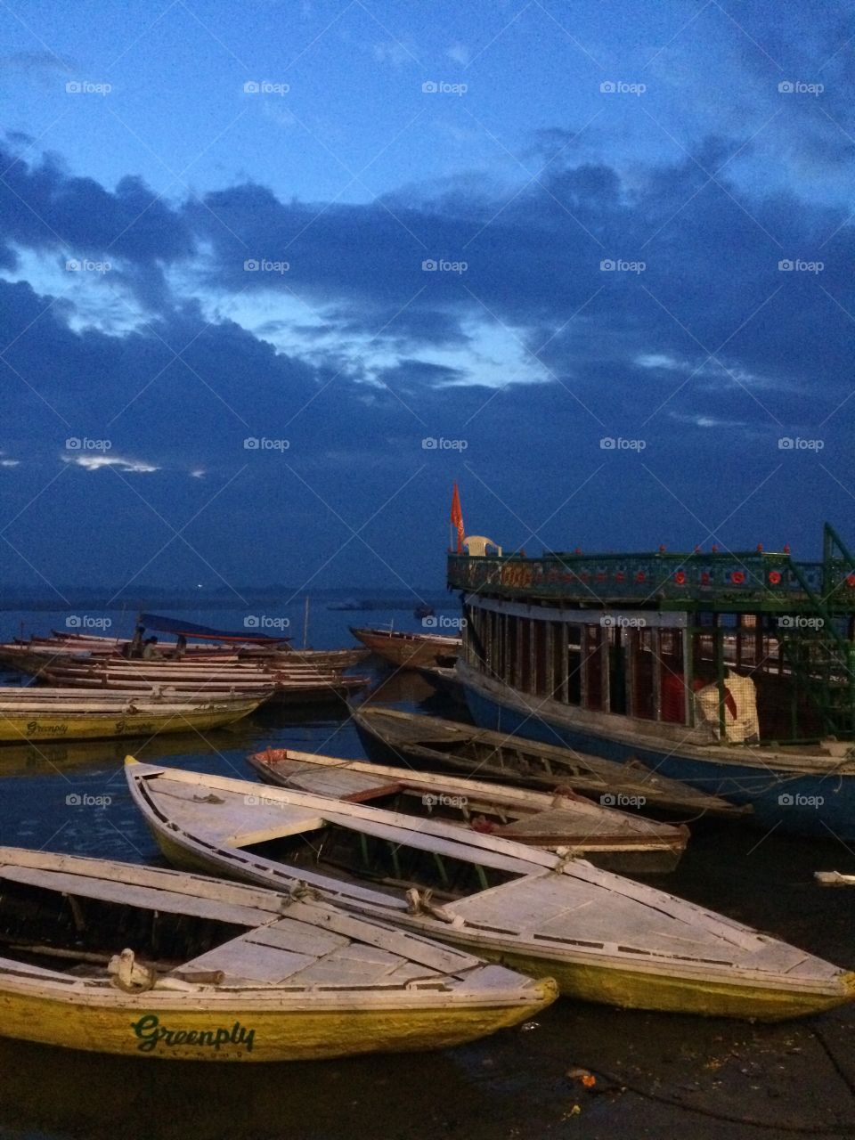 Varanasi boats at sunrise