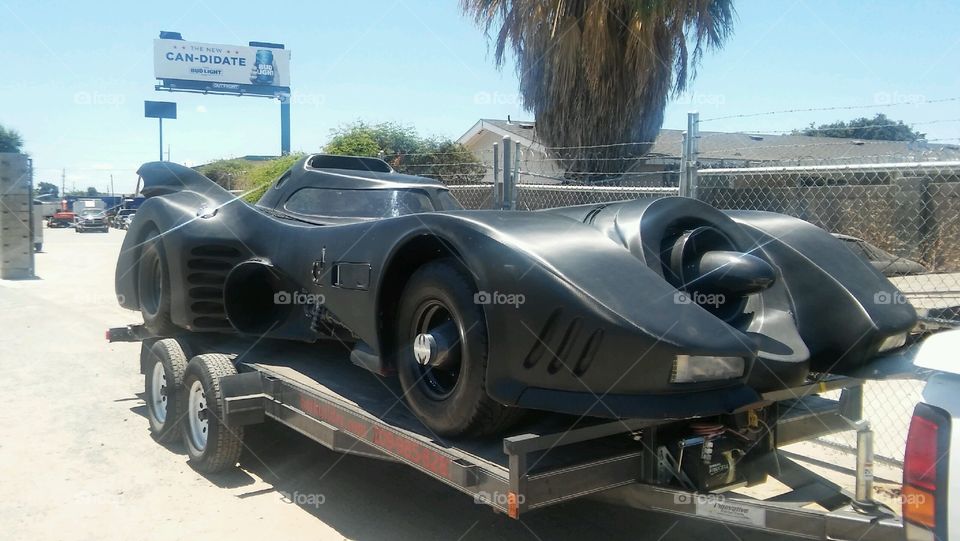 A replica of the Batman car used in one of the movies.