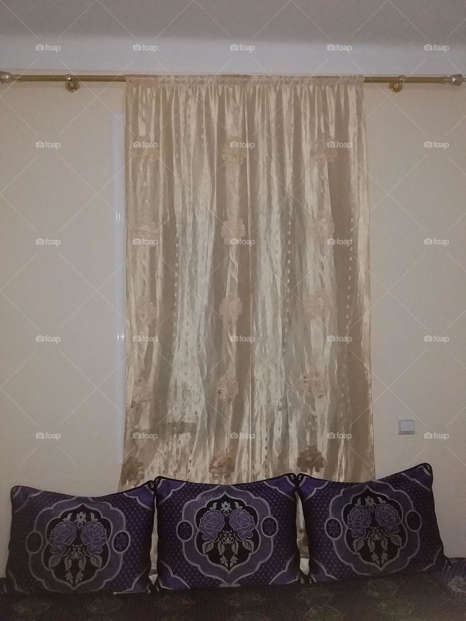 a side of my guest-room, simplicity and hospitality reigns, and eye-catching purple colour is more than words can say!!