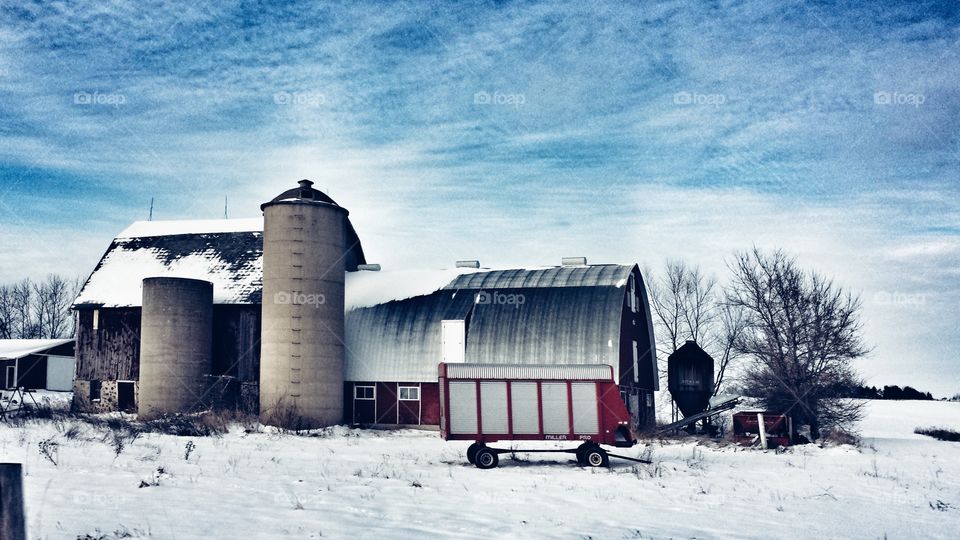 Winter Farm Scene