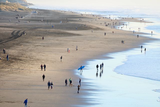 People frocking on the beach in San Francisco 