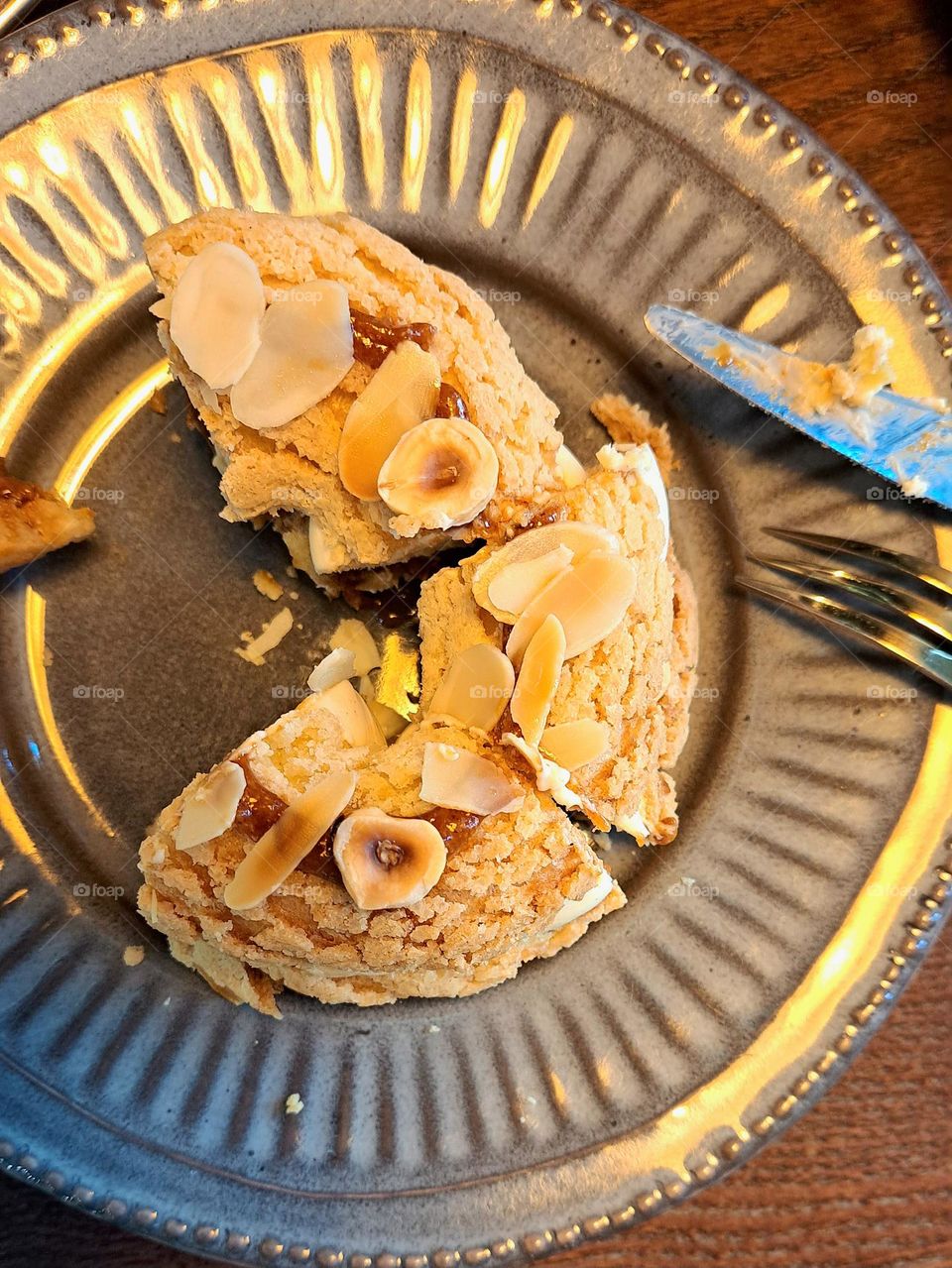 top view of dessert on the plate