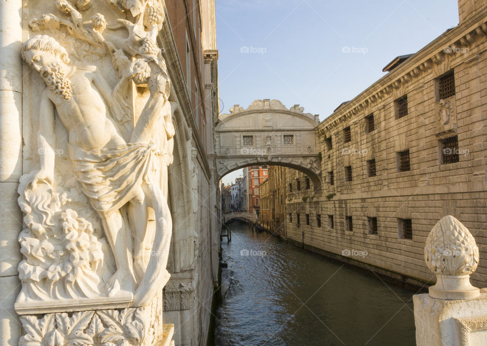 Bridge of Sighs. Doges Palace, Venice