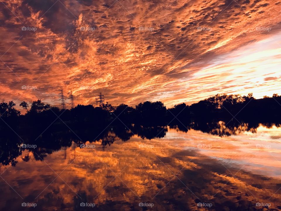 With the Evening Sky starting to widen with Enormous Colors of the Fall Evenings Glow of Colors Represented by the Fall Season. 
