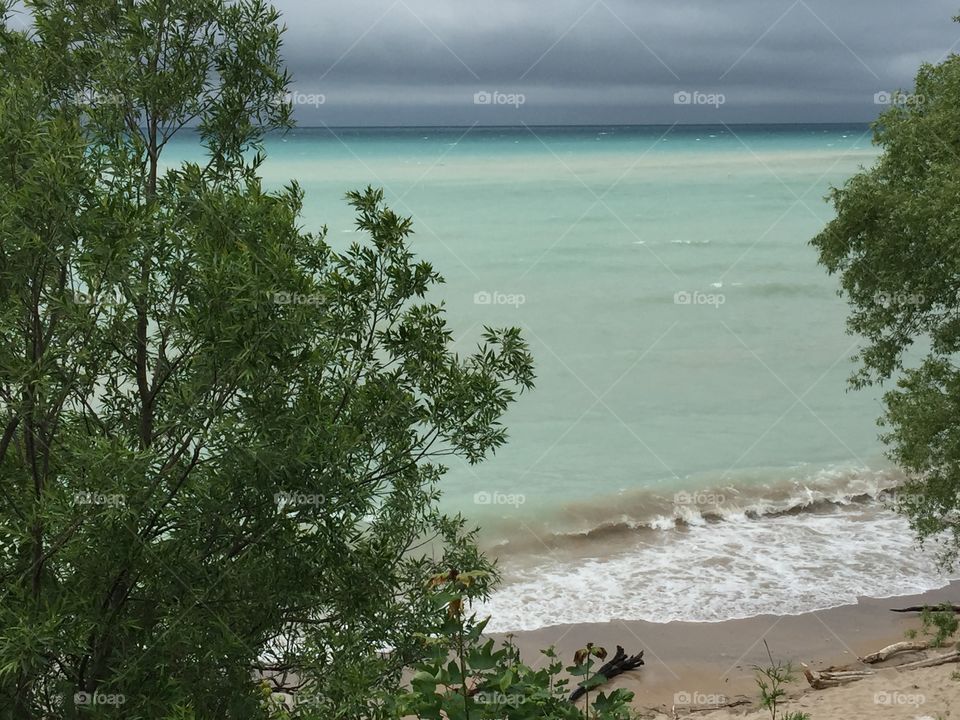  View of the lake close to Goderich Ontario Canada. 