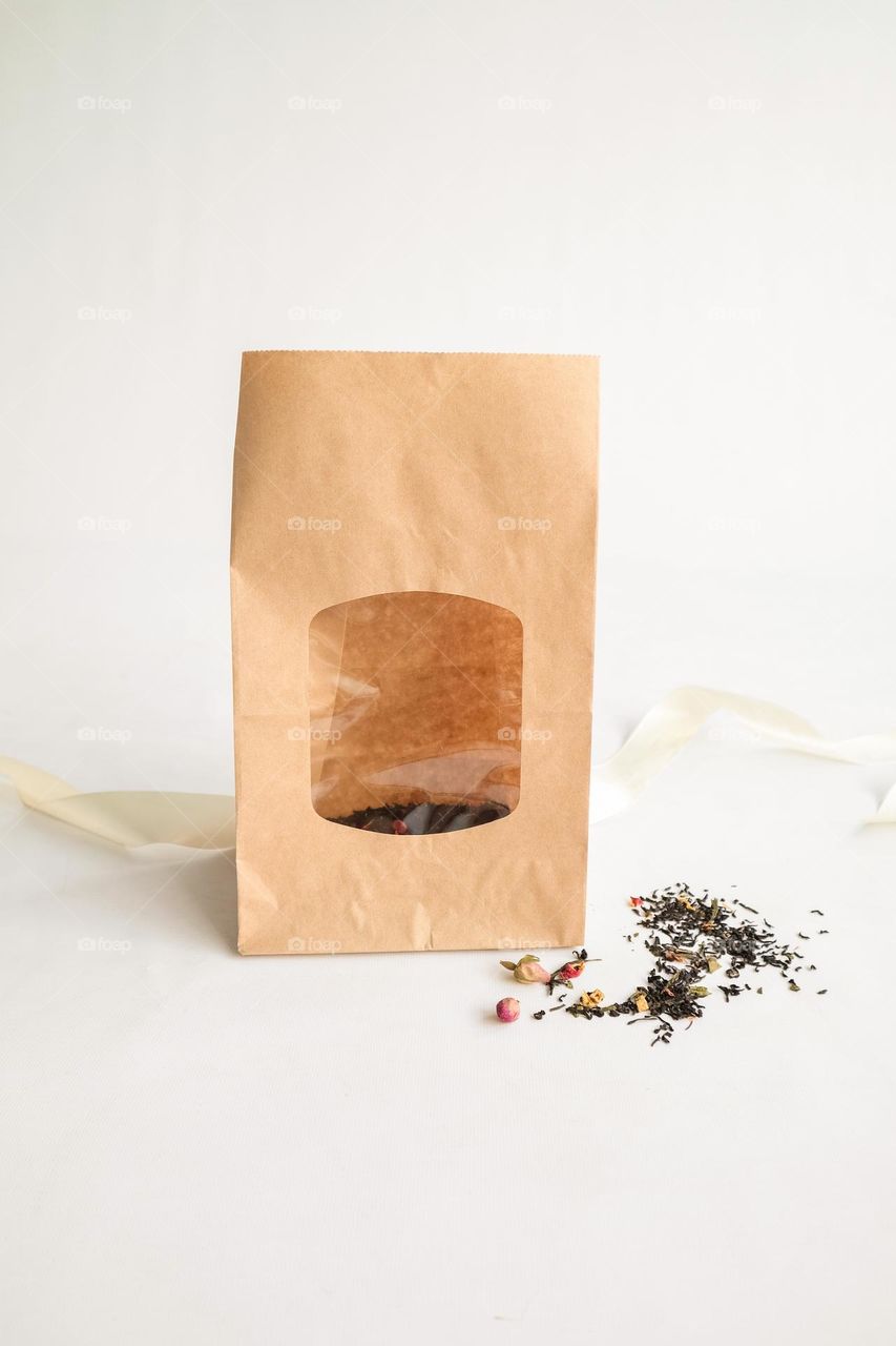 Tea in the tea bag with window