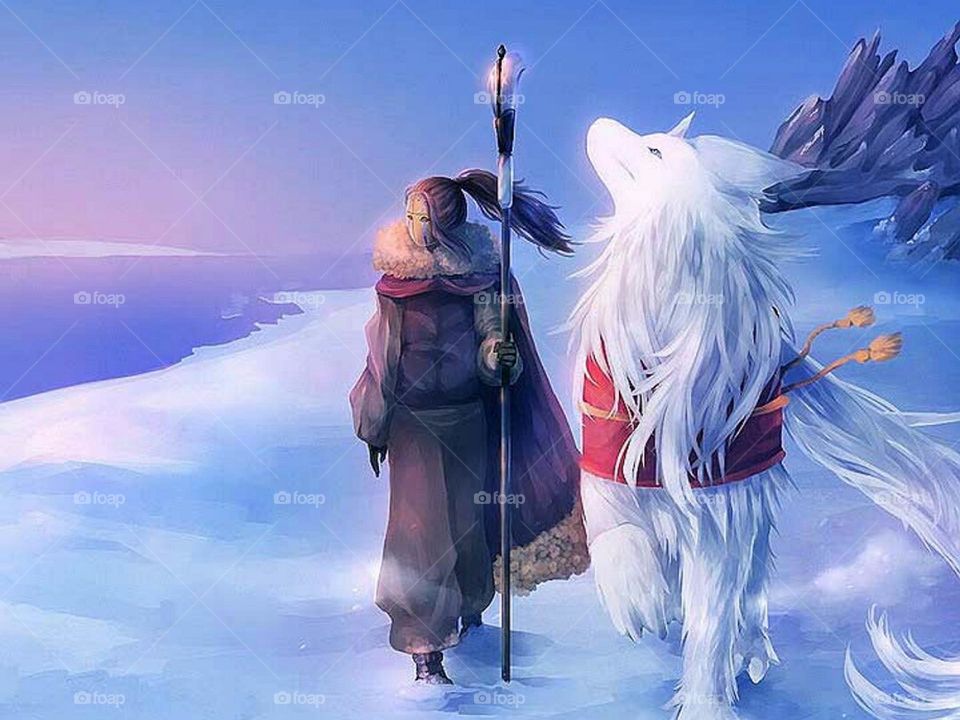 Fairy beauty on magical snow