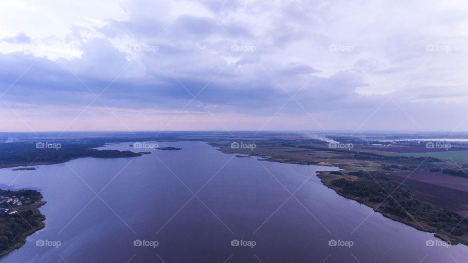 Blue sky and lake