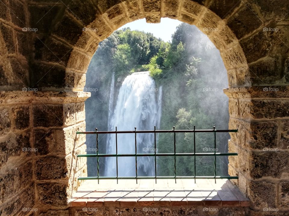 View of the Marmore Falls (italy)