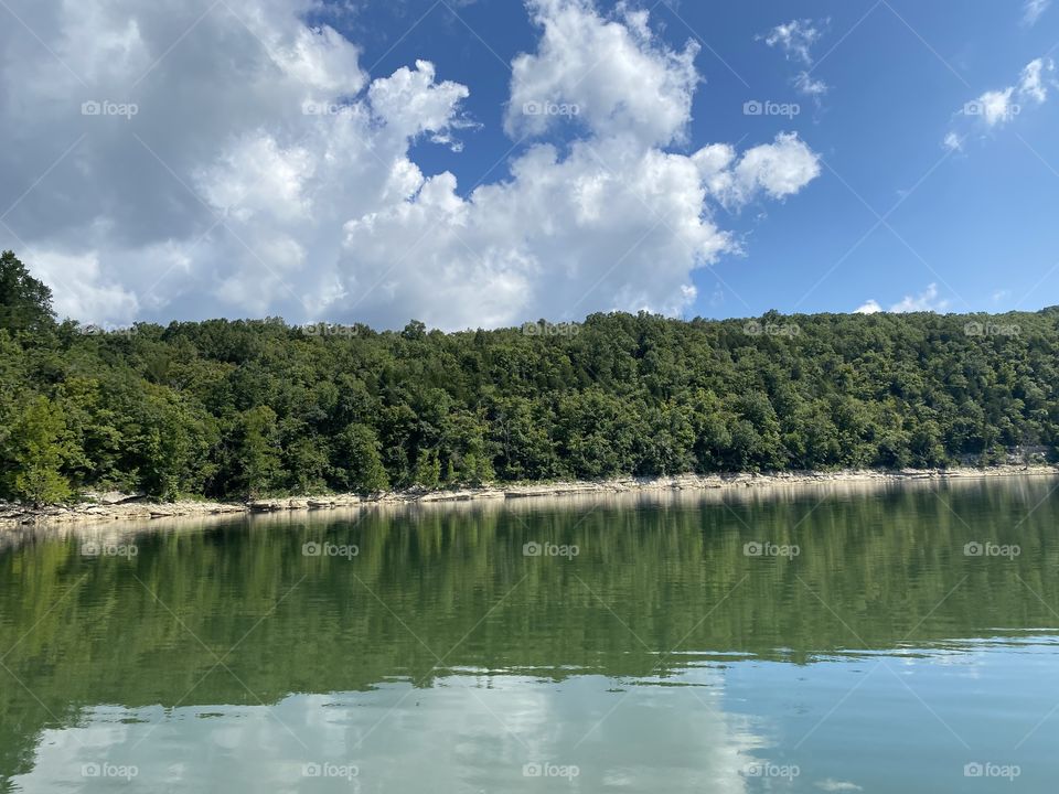 Mirror like reflections on the river