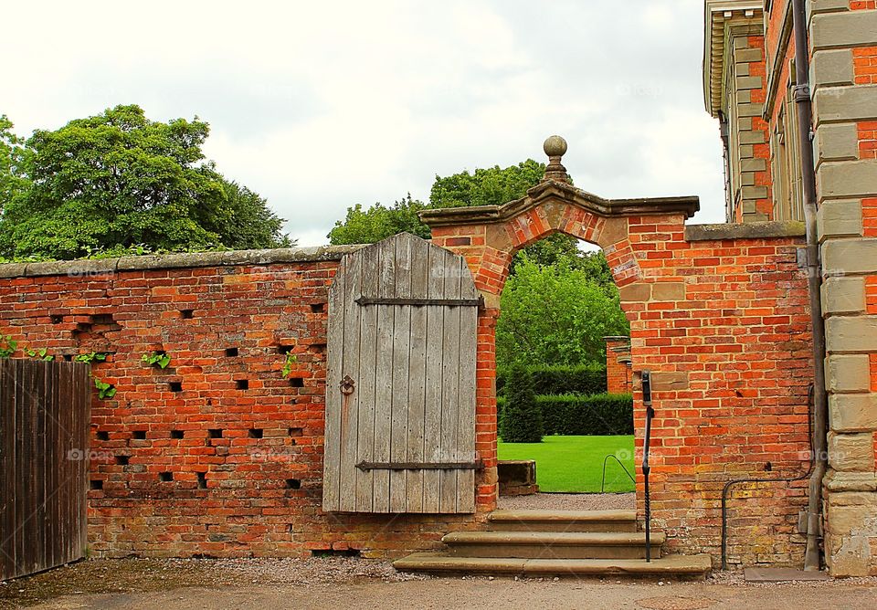 Open door to garden beyond